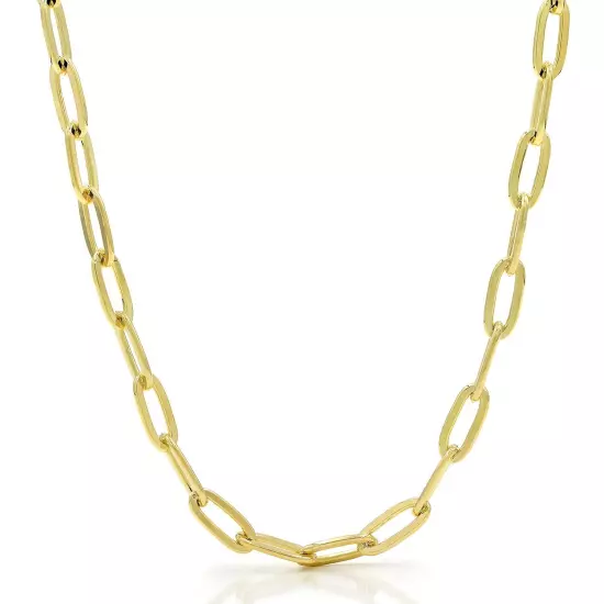 14k Yellow Gold Paperclip 3mm-7mm Chain Cable Rolo Link Pendant Necklace 16"-24"