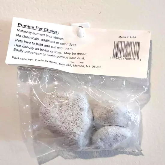 Pumice Pet Chews 15 piece bird chinchilla stones 5 bags - 3 stones per bag