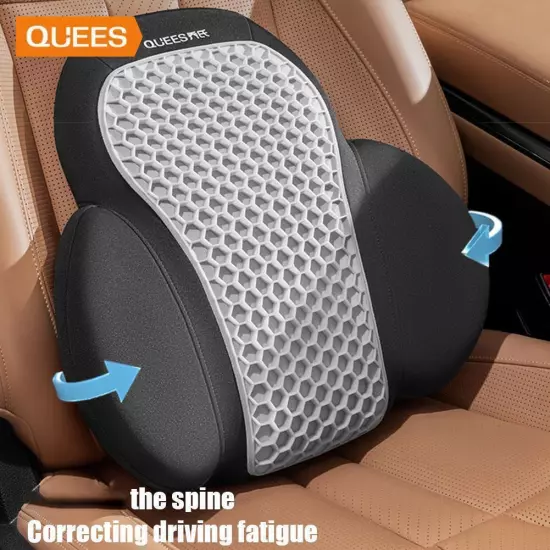 QUEES Joe's Auto Products 24 Years Honeycomb Headrest Lumbar √φ Support C1W9