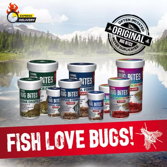 Bug Bites Tropical Fish Food, Flakes for Small to Medium Sized Fish, 1.59 Oz., A