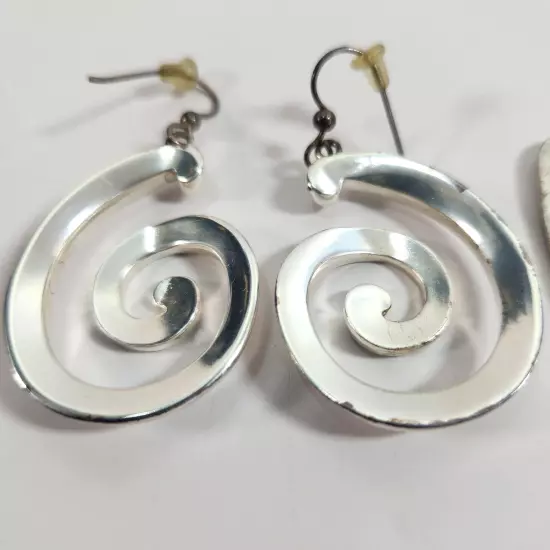 Piered Earrings Mixed Lot 925 RLM Soho Chicos Large Hoop Hammered Fashion Spiral