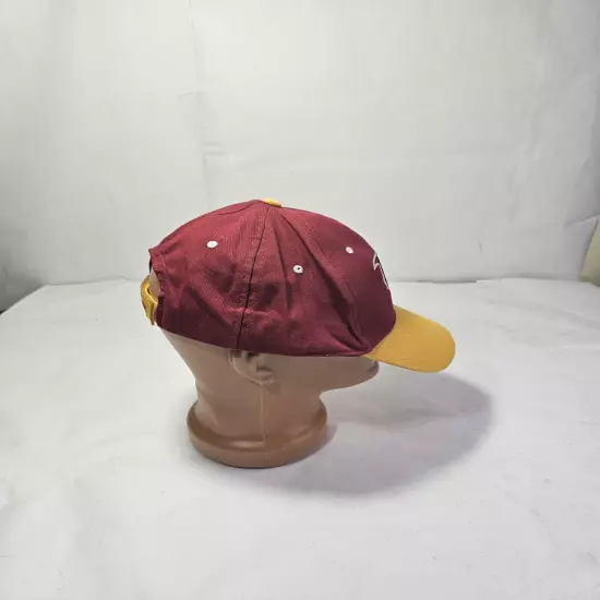 Maine Mammoths Maroon Yellow Hook Loop Golf NAL Hat Cap