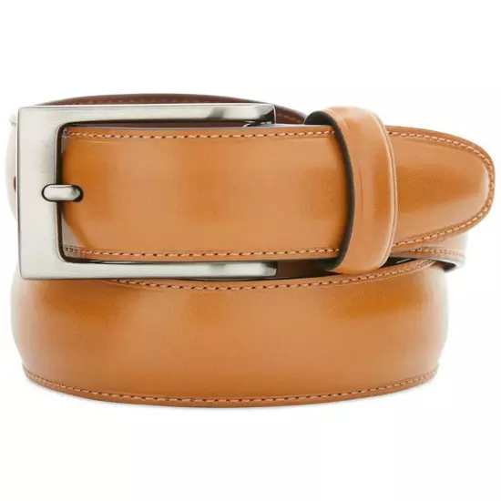 PE Men's Timothy Faux Leather Tan Belt-Size Medium 34-36