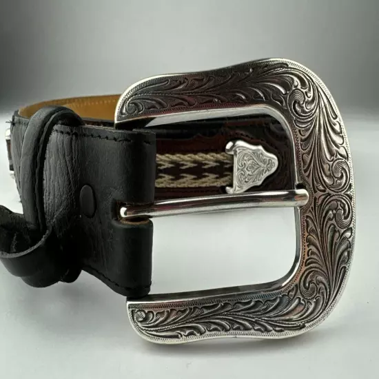 Justin Men's Leather Belt THE WESTERNER Size 40 EUC C11413