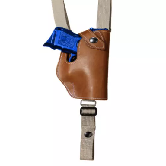 NEW Barsony Vertical Tan Leather Shoulder Holster Kel-Tec, SCCY Compact 9mm 40