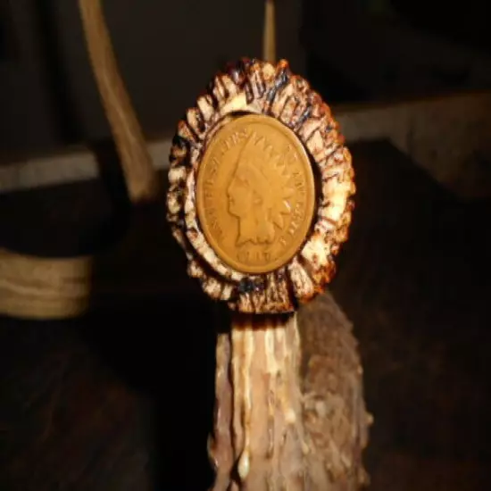 Indian Head Penny Wild Rag Slide Antler