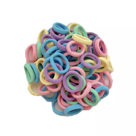 100PCS Mini Small stretchy Endless Elastics Girls kids hair Bobbles Bands