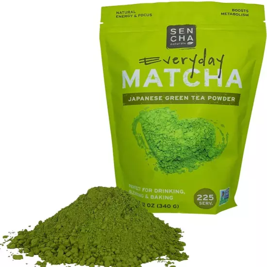 Sencha Naturals Everyday Matcha 100% Japanese Green Tea Powder - 12 oz.