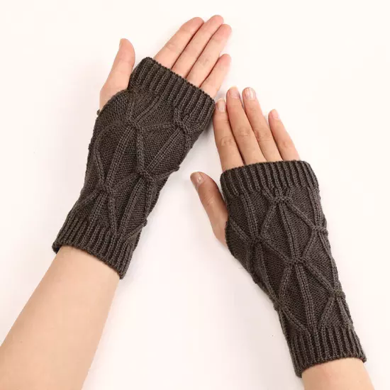 1Pair Fingerless Arm Warm Winter Knitted Gloves Hand Long Warmer Mittens Unisex