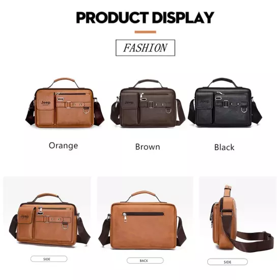 Multi-Function Business Handbags Men New Man'S Shoulder Bags Large Capacity Leat