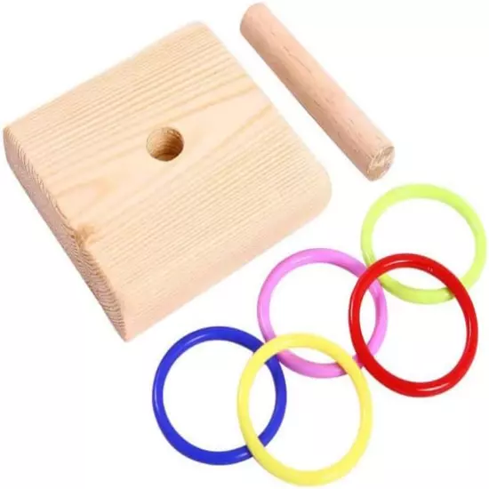 A Set of Parrot Intelligence Training Toys, Colorful Stackable Rings Small Sun R