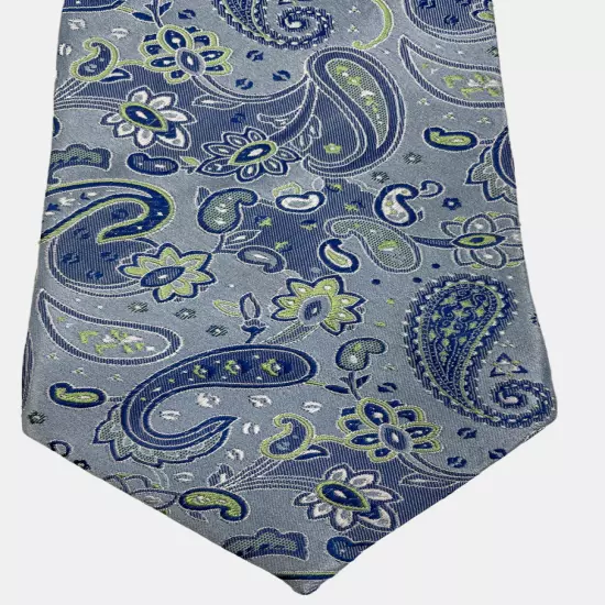 Croft & Barrow Blue Paisley Floral Silk Necktie Tie Men's 3.5" x 58"