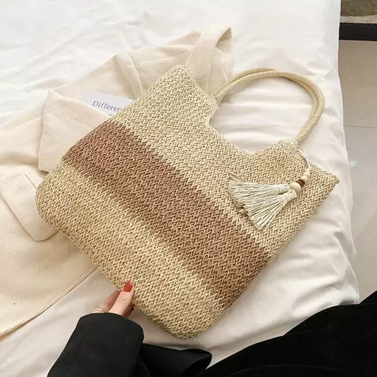 Straw Beach Bag Summer Woven Tote Bag Shoulder Bag Women Handbags Bag