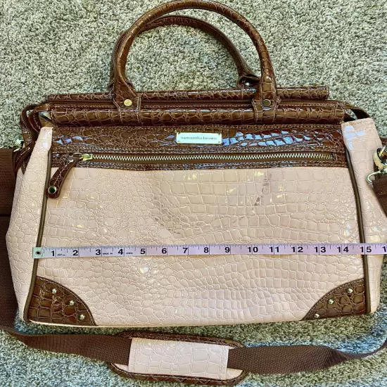 Samantha Brown Croco-Embossed Dowel Travel Bag (Mauve) RARE Old Stock