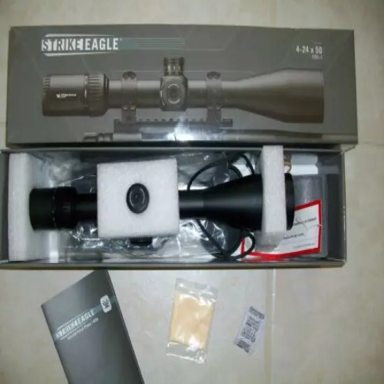 NIB ILLUMINATED 30 MM VORTEX 4-24X50 SCOPE WITH WARNE MOUNTS, BUBBLE , SHADE