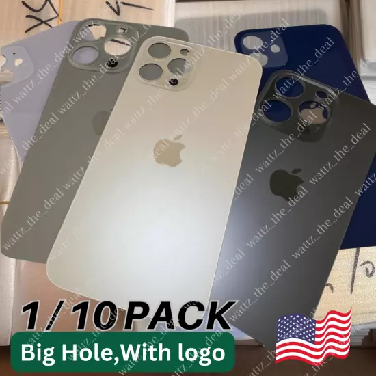 Replacement Back Glass Big Hole For iPhone 8 11 12 13 14 15 XR XS Rear Cover Lot