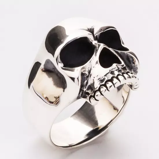 KEITH RICHARDS SKULL RING 925 STERLING SILVER MEN'S NEW BIKER ROCKER GOTHIC