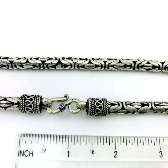 Sale!! Sterling Silver 5 mm Bali Chain/Byzantine Necklaces 18"(46 cm)