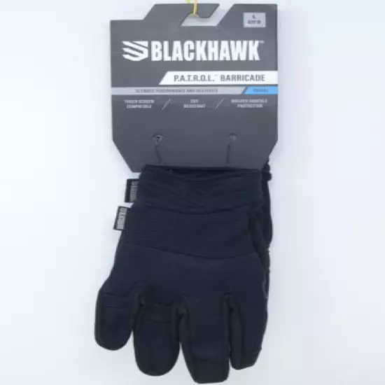 BlackHawk! P.A.T.R.O.L. Barricade Glove Men's L #GP001BKLG Patrol Barricade