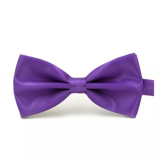 Men Bowtie Classic Wedding Party Bow Tie Solid Color Adjustable Necktie