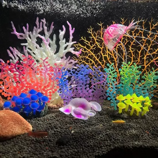 Silicone Fluorescent Coral Aquarium Landscaping G5X3