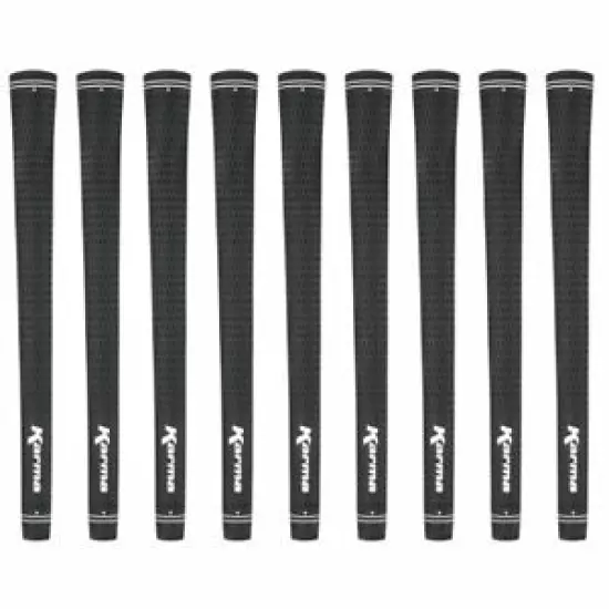 Karma Velour Tour Velvet Standard Black 9 Piece Golf Grip Bundle - New!