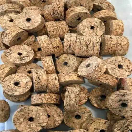 Cork Rings 36 Burl Mix # 2, 1 1/4" x 1/2" x 1/4" Hole. Very Nice!