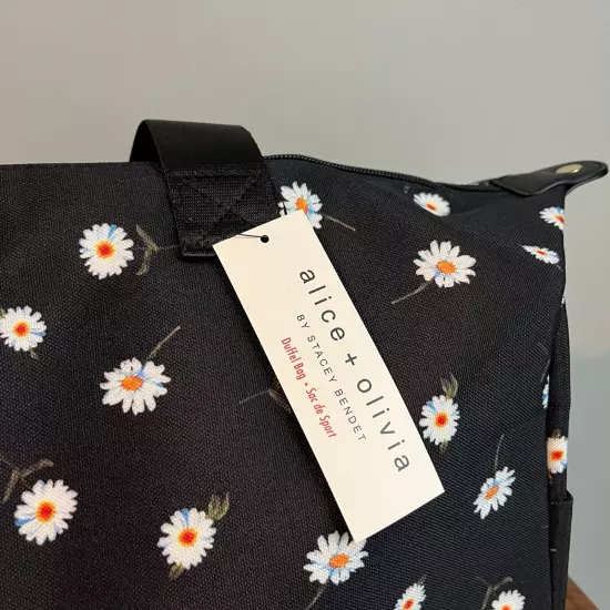 alice + olivia Duffel Bag Black Daisy Print NEW WITH TAGS