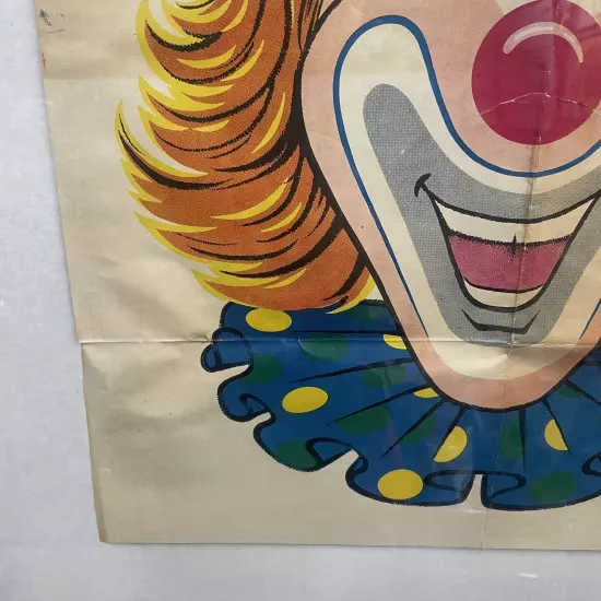 BEISTLE Pin The Nose On The Clown Party Game Birthday 16.5 x 18 Poster Vtg 1989