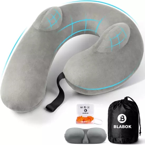 Neck Pillow for Travel, Inflatable Travel Neck Pillows for Airplanes,Travel Pill