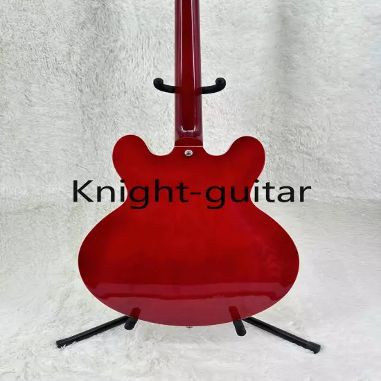 Factory Made ES-335 Gloss Red Semi-Hollow Guitar FR Bridge Chrome Part HH Pickup