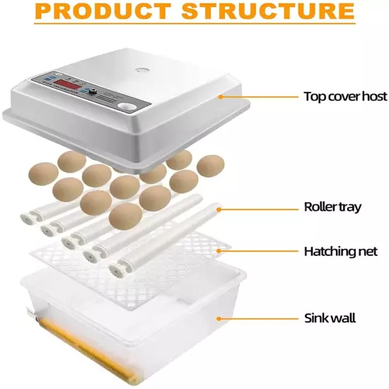 YaeCCC Egg Incubator, Automatic Egg Hatching Incubator Temperature Control fo...