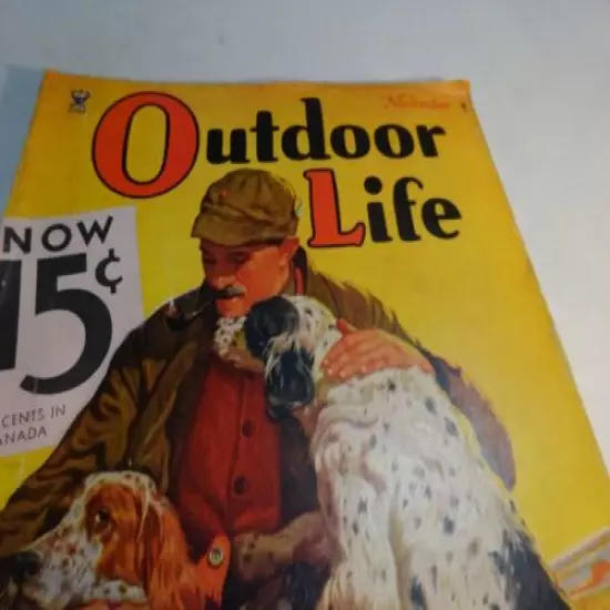 1934 OUTDOOR LIFE Magazine November issue Small Game Hunter with Dogs