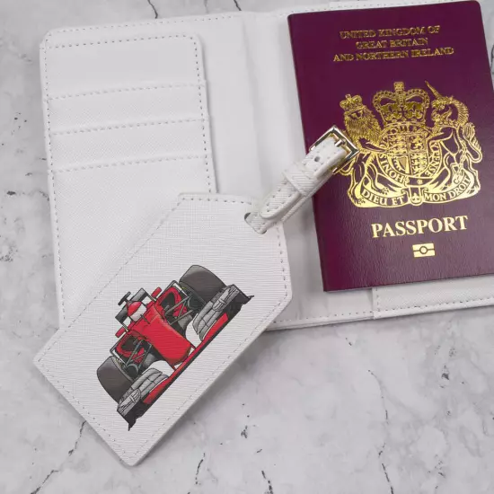 'Red F1 Race Car' Passport Cover & Luggage Tag Travel Set (PA00015784)