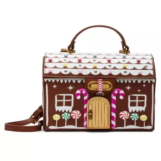 Betsey Johnson Kitsch Gingerbread House LED's Light Up Small Crossbody Bag NWT