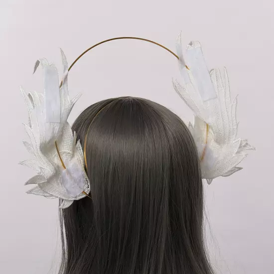 Women's Angel Style Headband With Feather Costume Headpiece 2 Colors