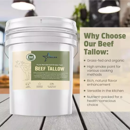 Food Grade Grass fed Beef Tallow - Good for Cooking, Baking and Frying 