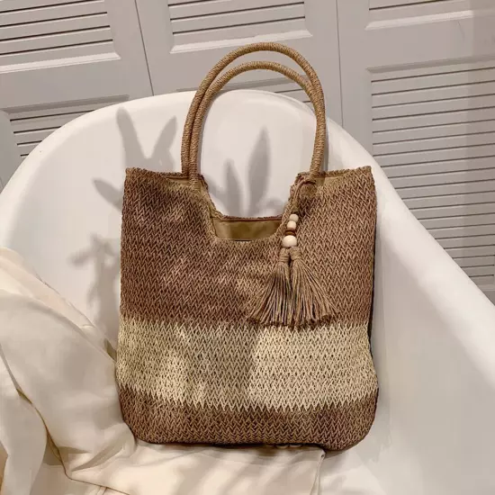 Straw Beach Bag Summer Woven Tote Bag Shoulder Bag Women Handbags Bag