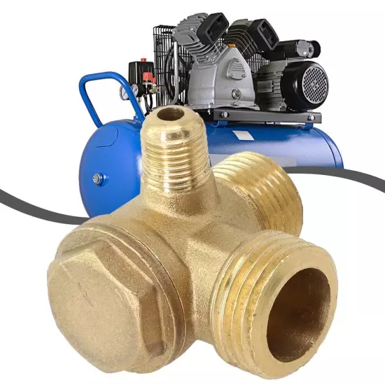 3-Port Brass Air Compressor Check Valve Central Pneumatic Male-Thread G1/2 G3/8#