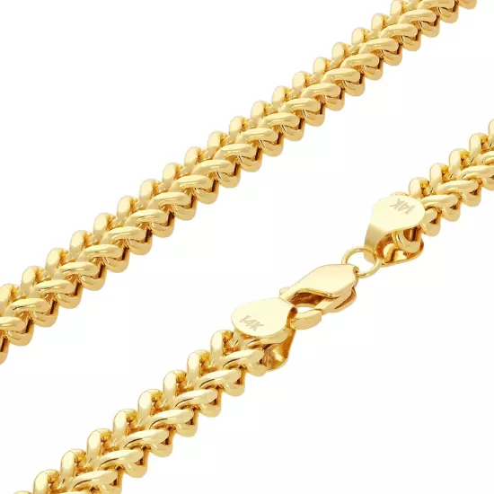 14k Yellow Gold 1.5mm-5mm Franco Box Bracelet Chain Men Women 7" 7.5" 8" 8.5" 9"