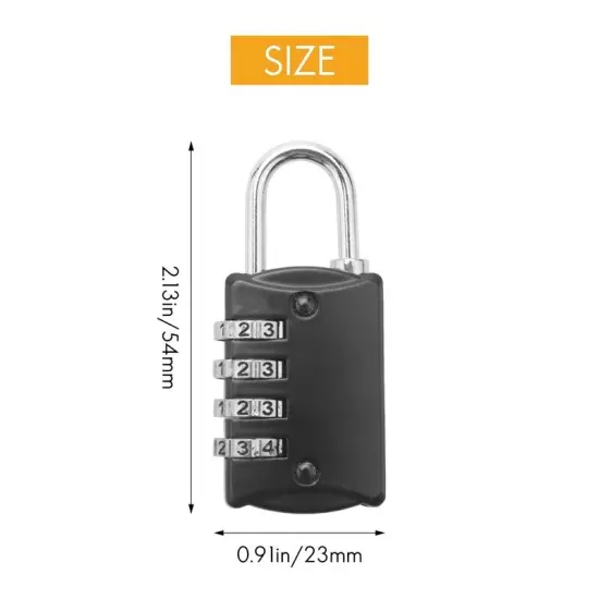 Combination-Padlock 4-Digit-Gym-Locker-Lock - 4 PCS Resettable Combo Lock2637