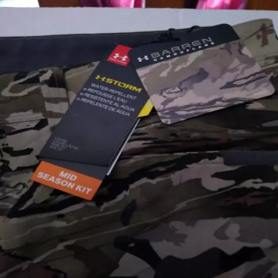 Under Armour UA Grit Storm Pants Scent Control Barren Camo 1347443 999 Men's 32