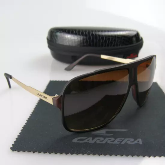 Men's Women Retro Sunglasses Unisex Square Matte Black Frame Carrera Glasses C34