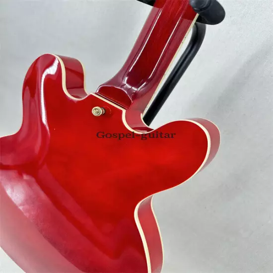 Custom Semi Hollow 335 Red Electric Guitar 2H Pickups Gold Part Black Pickguard