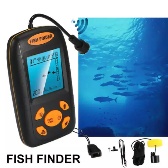 100M Transducer Fishfinder LCD Wireless Smart Portable Fish Finder Sonar Sensor