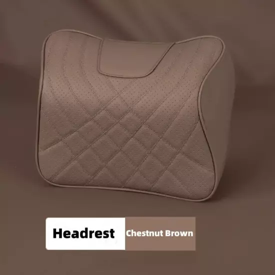 Car Seat Lumbar Cushion Leather Car Headrest Neck Pillow Universal Seat Cushion