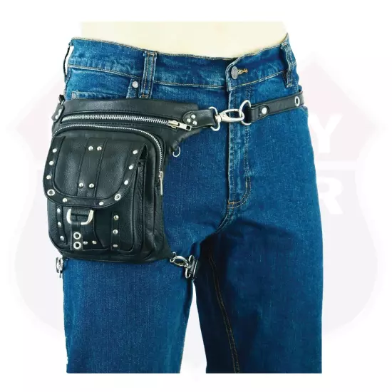 LEATHER Thigh Drop Leg Bag Gun Holster Bag Waist Bag Fanny Pack Messenger Bag 