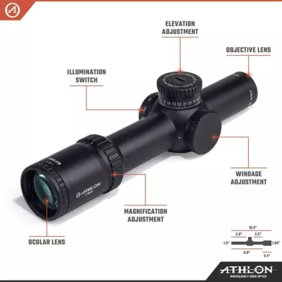 Athlon Ares ETR 1-10x24 UHD Riflescope ATMR2 FFP IR MOA Reticle w/ Cleaning Pen