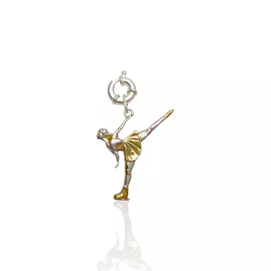 Silver Figure Skating Zipper Pendant Sports Jewelry Gift.