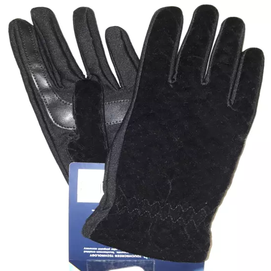 Isotoner Smartouch #21752 NWT unlined stretch black gloves womens one-size